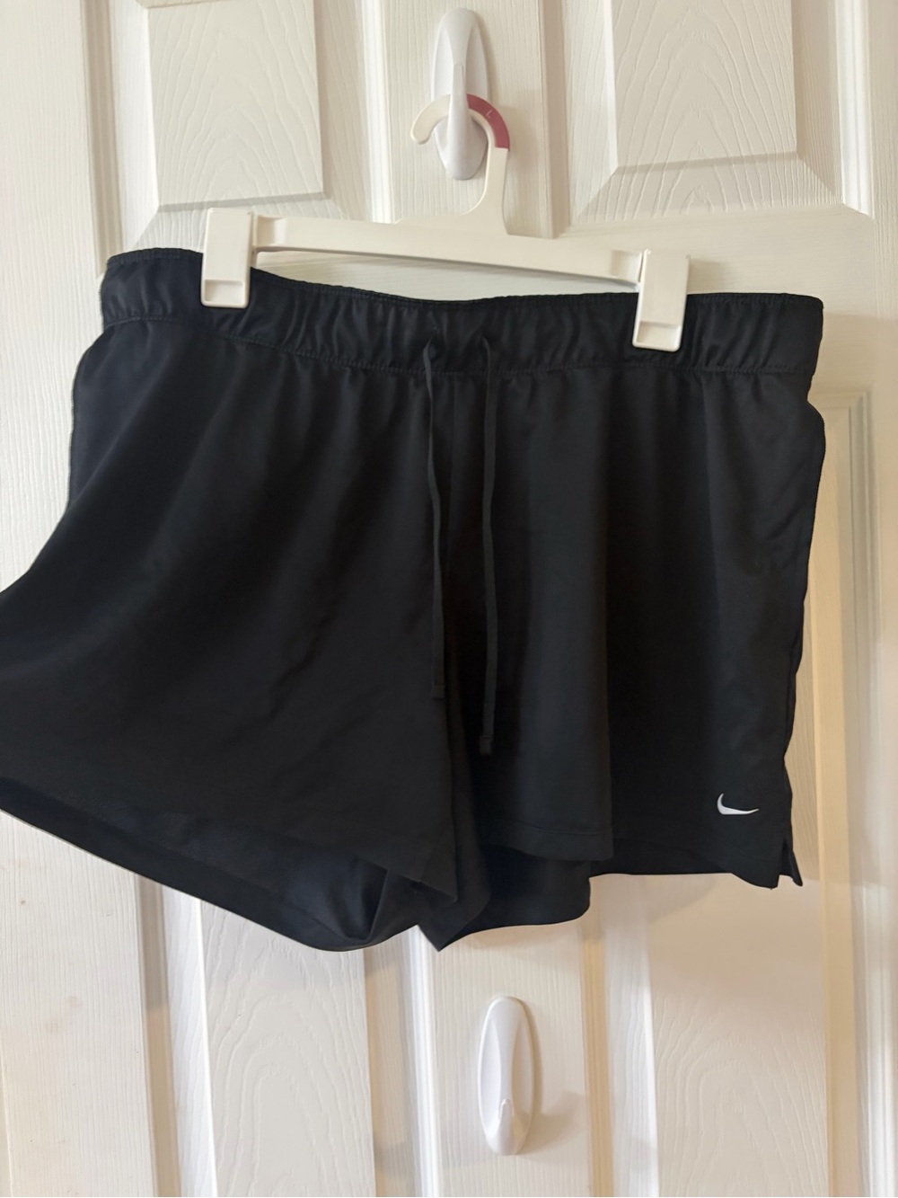 Nike Women's Black Athletic Running Shorts with Swoosh
